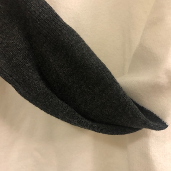 NWT white + charcoal grey cowl neck - size small - Picture 3 of 3